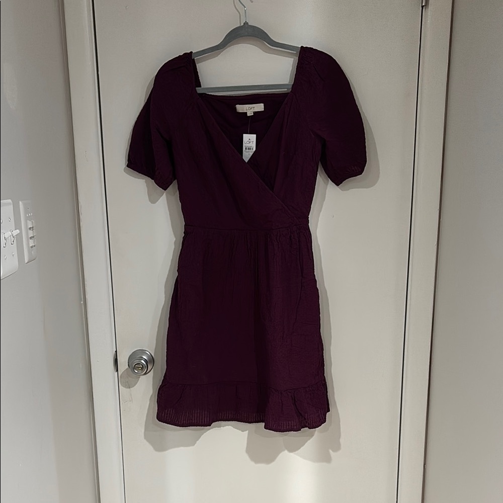 NWT LOFT Chic Purple V-Neck Dress